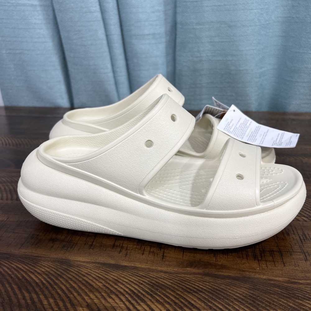 CROCS CRUSH Platform Sandals, Unisex Adult, BONE, M7/W9, 207670-2Y2